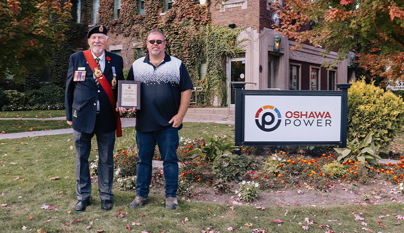 Oshawa Power presented The Royal Canadian Legion's Friendship Award